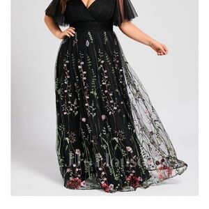 JJs House Black Floral Wedding Dress